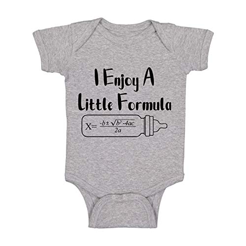 I Enjoy A Little Formula - Math Nerd - Funny Cute Novelty Infant Creeper, One-Piece Baby Bodysuit (Light Grey, Newborn)