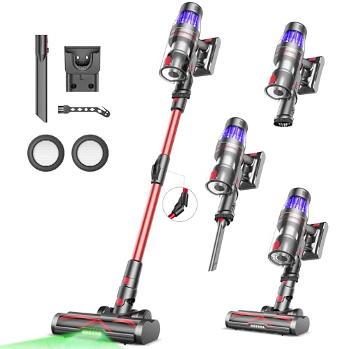 Ultenic Cordless Vacuum Cleaner 50KPa/60 Mins, U16 Stick Vacuum Cleaner with Foldable Wand/Tangle-Free Brush/LED Headlight, Ideal for All Floors, Carpet & Pet Hair