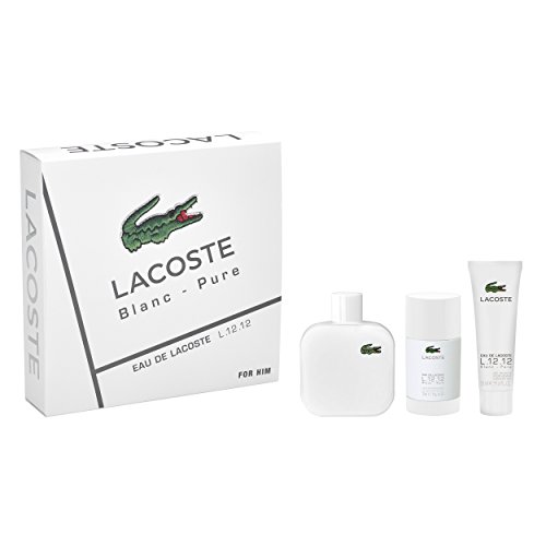 Lacoste Eau de Lacoste L.12.12 Blanc Geschenkset für Ihn (EdT 100ml, Duschgel 50ml + Deostick 75ml)
