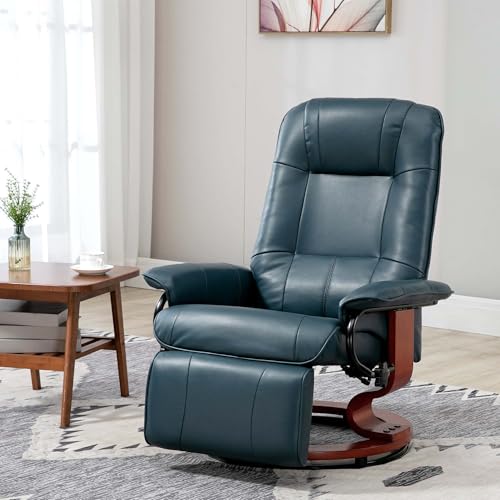 Sillón manual plegable de cuero sintético azul miniatura 1