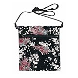 [浅草きもの市] お祭り ポシェット (bo9585-86) [唐獅子] 祭り バッグ 小物入れ 祭り用品 祭り小物 巾着 黒(9586)