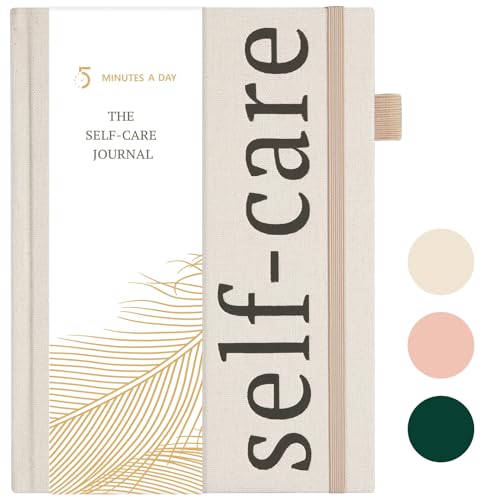 5 MINUTES A DAY Self-Care Journal 91 Days Daily Reflection Notebook Mental Health Journal Anxiety & Guided Journal for Women & Men Meditation & Mood Log A5 (Beige)