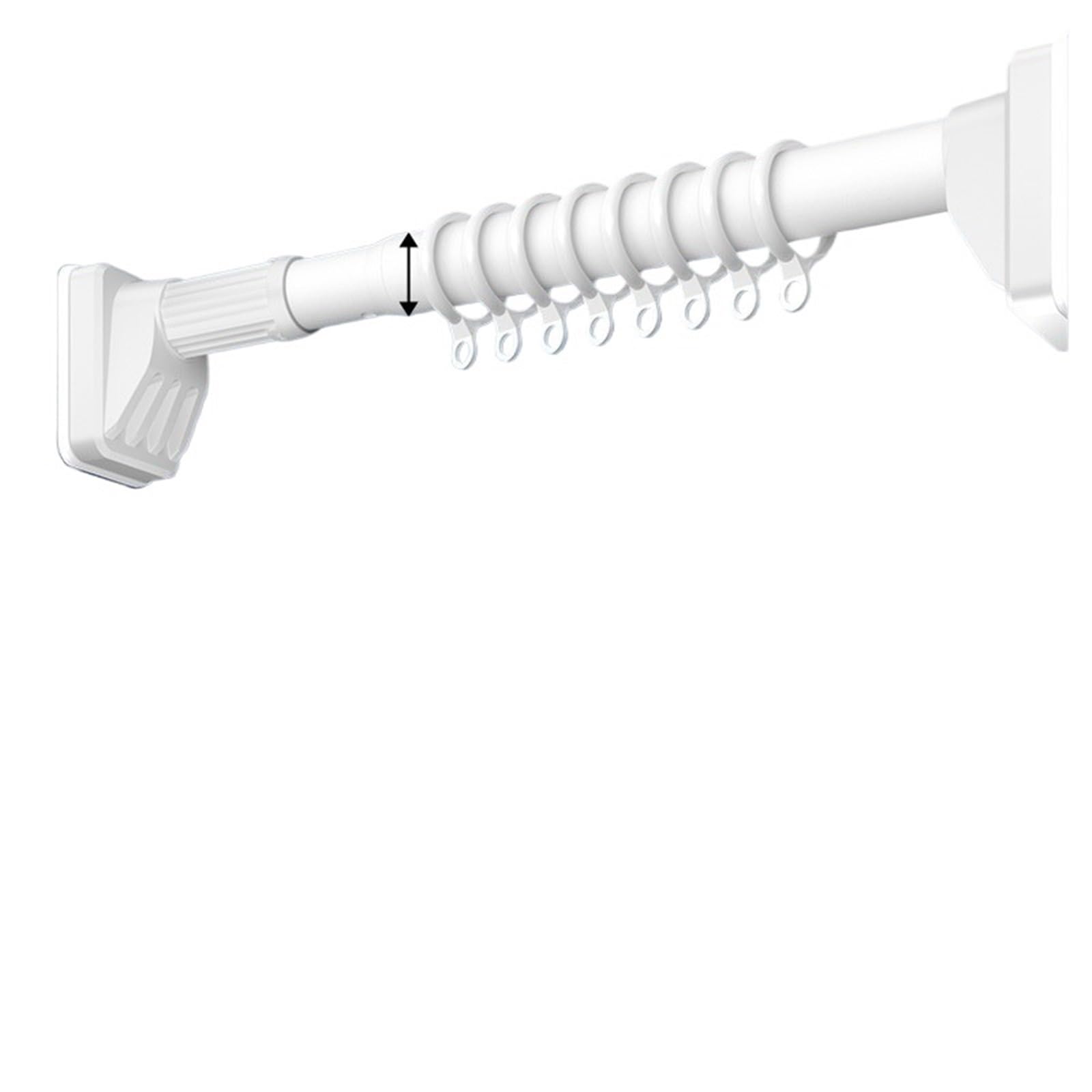 Long Shower Curtain Rod Adjustable Stainless Steel Tension Pole Telescopic for Bathroom Window Wardrobe for Wardrobe and Cloakroom(White0.7-1.2m)