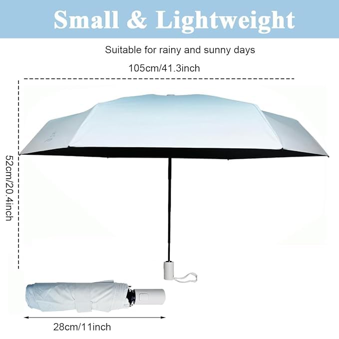 Cloudsell Umbrella, Windproof Umbrella for Rain, UV Sun Protection, 3 Folding with Double Color - Auto Open Close Umbrellas for Men, Women, Travel, Outdoor (Mint Green) 3