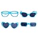 Produktbild MagiDeal 4 Paar Mini Kunststopffrahmen Sonnenbrillen Gläser für 18'' Puppen - Blau