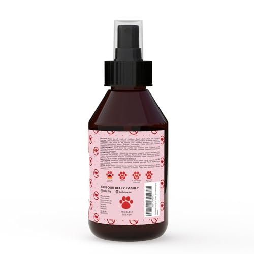 Belly Flohmittel für Hunde - 250ml - Floh- und Zeckenschutz ohne Flecken oder Rückstände, Flohspray wehrt Flöhe, Zecken und Mücken ab, vegan