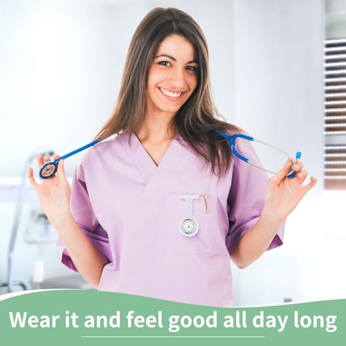 Image of Kenning 15 Pack Clip on Nurse Watches for Women Men, Silicone Lapel Pin Pocket Fob Stethoscope Watch with Second Hand for Employee Appreciation CNA Week Doctor Nurse Student Graduation Gift