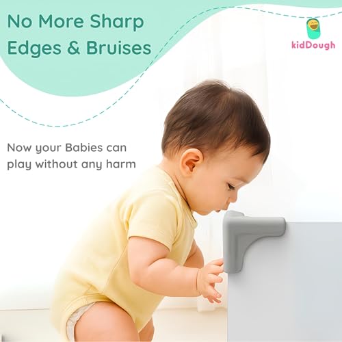 Image of KidDough Baby Proofing Corner Guards, Corner Protector for Sharp Edges, Table Corner Protector for Baby Safety (Soft L Shape)