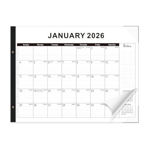 Desk calendar 2026-2027 22"x17" paper – Desk Top Calendar 2026 with plastic cover