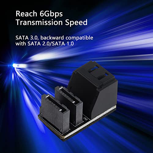 Cerrxian 90 Degree Duale Sata 7Pin Male To Dual Female Connetcor For Low Profile Motherboard Desktops Computer Ssd Hdd(2-Pack) #TOP3