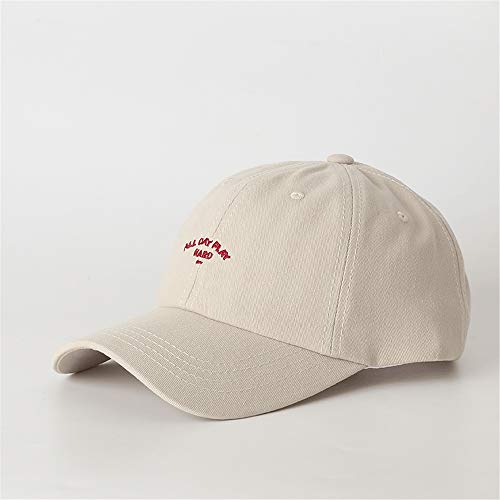 Preisvergleich Produktbild sdssup Baseballmütze, koreanische Version, für Frauen, für Studentenpaar, weiß, einfach, Buchstaben, verstellbar, Wildmütze, Curling, Creamy-White, Adjustable