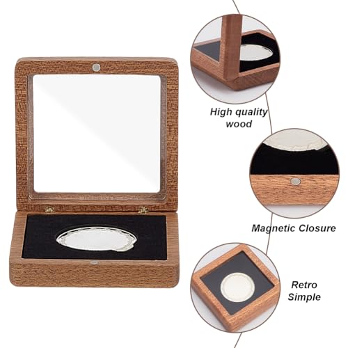 Caja de Madera para Monedas 2 Unidades 3.15 Pulg Cuadrada miniatura 3