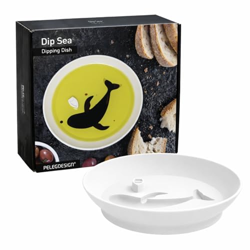 PELEG DESIGN Dip Sea Coupelle à Sauce Baleine – Plat pour Huile d'Olive & Vinaigre Balsamique, Bol à Tapas ou Soja, Design Original et Créatif, Compatible...