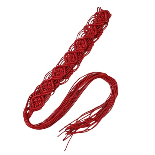 Women Decorative Waxed Rope Belt Fringed Belt Girl Dress Accessories Ethnic Waiststrap Female Waist Ornament Fashion Waistban4