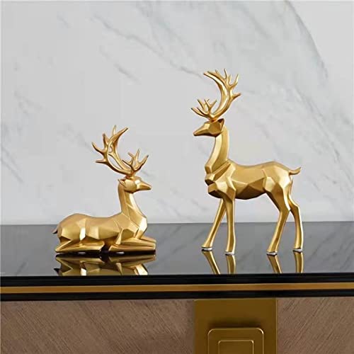 Statue de cerf doré européen pour décoration de bureau chic - 4