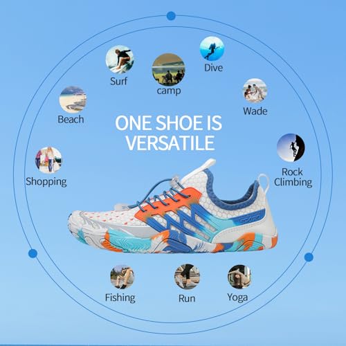 Image of SIOSNETA Hike Barefoot Shoes for Women Men, Wide Toe Water Shoes for Hiking,Breathable Non-Slip Athletic Footwear,