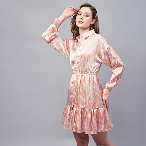 Image of Carlton London Women's Satin Fit and Flare Mini Dress