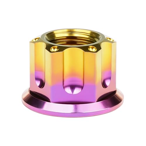 Image of Titanium M6 M8 M10 M12 M14 M16 Flange Bolt Nut Bicycle Motorcycle Rear Axle Car Modification Accessories Pack of 6 (M12 Pitch 1.25mm, Purple Gold)