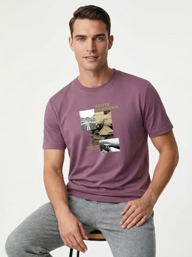 Image of Nobero 100% Cotton T Shirts for Men Stylish | Regular Fit | Graphic Printed T Shirts for Men 180 GSM Combed Cotton | Round Neck Half Sleeve