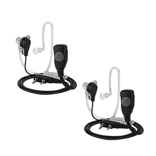 Image of RENMAX Air Acoustic Tube Covert Wired Earpiece Throat Mic Earphone Headset 2-Pin Audio Connector Suitable for Models VU-5R, BF-88S etc (Pack of 2)