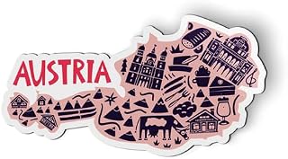 Austria Shape Map Travel - 5" Magnet for Car Locker Refrigerator