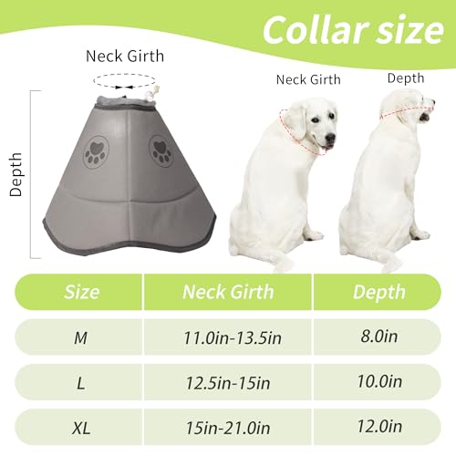 Image of Soft Dog Cone After Surgery,Cone for Dogs to Stop Licking(Grey, XL) | Breathable material,Comfy,Elizabethan cone collar alternative,Adjustable,Soft