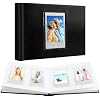 Ruibytree 64 Pocket Mini Photo Album with Writing Space and Front Window, Faux Leather Hardcover 2x3 Picture Book for Polaroid & Fujifilm Instax Mini Instant Camera, K-pop Photocards, Black