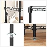 SONGMICS 6-Tier Shelving Unit, Metal Kitchen Storage Shelves, with Adjustable Wire Shelves, PP Liners, 8 Hooks, for Living Room, Garage, 30 x 40 x 160 cm, Black LGR116B01 - Image 6