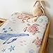 Colorful Ocean Animals Changing Pad Covers for Baby Girls Boys Whale Turtle Jellyfish Sea Horse Corals Fitted Changing Table Cover Mats Marine Life Soft Diaper Changing Table Sheets 32''×16''