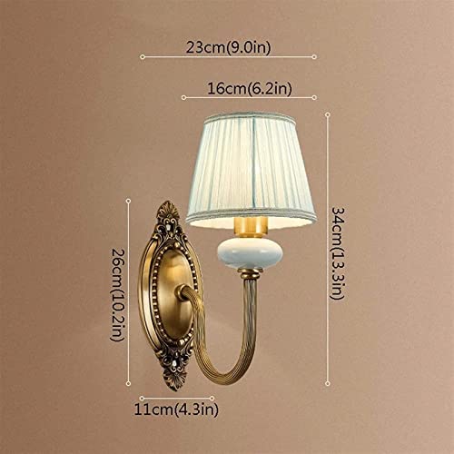 Elegantes luces montadas en la pared con diseño moderno y sofisticada pantalla de tela azul 6