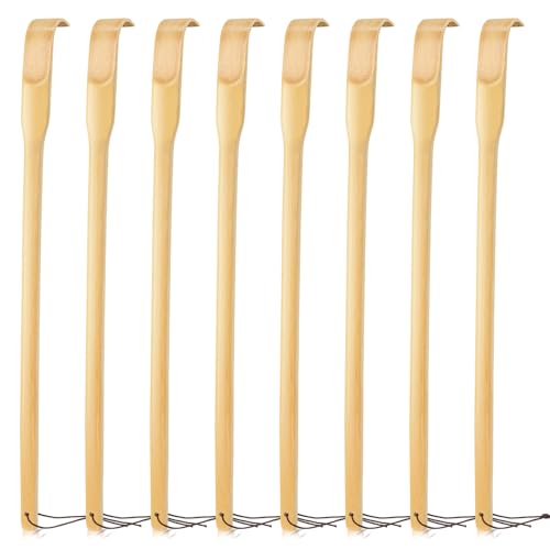 Renook Bamboo Back Scratcher 16.5 Wooden Back Scratchers for Men Women Strong Sturdy Self-Massager for Scratching Itches On Back Arm Leg Head Body Best Gift for Pregnant Women Elderly(8 PCS)