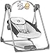 Lionelo Otto Columpio portátil para bebés hasta 9 kg 57 x 55 x 67 cm 5 velocidades de balanceo Facilita el sueño Fácil montaje Arco de juguetes interactivos ajustable Gris