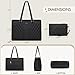 RAINSMORE Laptop Bag for Women 15.6 Inch Work Tote Bags Leather Laptop Tote Professional Laptop Purse Computer Handbag Womens Briefcase Tote with Clutch for Teacher Office Travel, Black