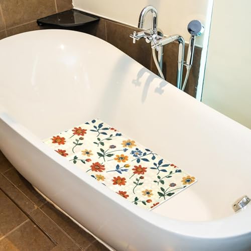 Tapis de bain rétro antidérapant en PVC doux pour baignoire sécurisée