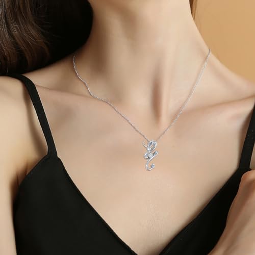 Diamond Dragon Necklace for Women 925 Sterling Silver Dragon Pendant with Lab Grown Diamond Jewelry Gifts4
