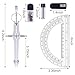 Unjoo Compass and Protractor Set, Professional Drawing Compass Tool, Metal Compass with Extra Refills, Compass for Geometry and 6 Inch Math Protractors 180 Degree (Yellow)