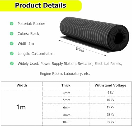 Tapis isolant électrique caoutchouc pour éliminer le risque de choc électrique au sol - 3