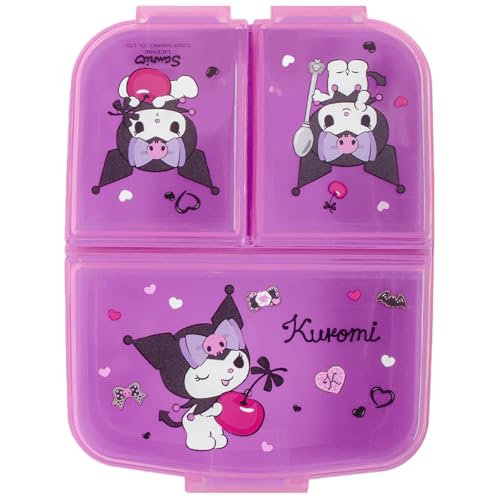 ms móvil shop Sandwichera Múltiple Kuromi | Fiambrera Infantil con 3 Compartimentos | Libre de BPA | Plástico Resistente | Ideal para Escuela, Picnic o Merienda | Diseño Kawaii