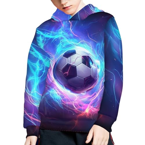 Image of WELLFLYHOM Boys Hooded Sweatshirts Hoodie Pullover Cool Graphic Crewneck Blouses Size 6-16