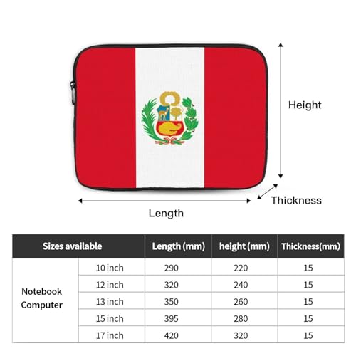 Flag Of Peru Laptop Sleeve Case 15 Inch Suitable For Notebook Computer Tablet Traveling Carrying Simple Case4