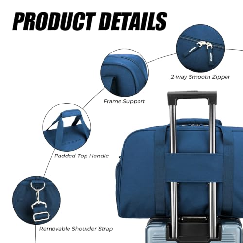 Image of Searock 45L Gym Bag for Men & Women with Shoe Compartment | 21 inch Large Duffle Bag for Travel, Sports, Fitness & Workout, Navy Blue