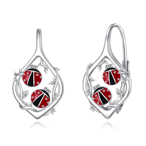 Boucles d'oreilles coccinelle et arbre de vie cadeau parfait femme