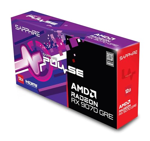 Image of Sapphire 11354-01-20G Pulse AMD Radeon RX 9070 GRE Gaming OC Graphics Card with 12GB GDDR6, AMD RDNA 4