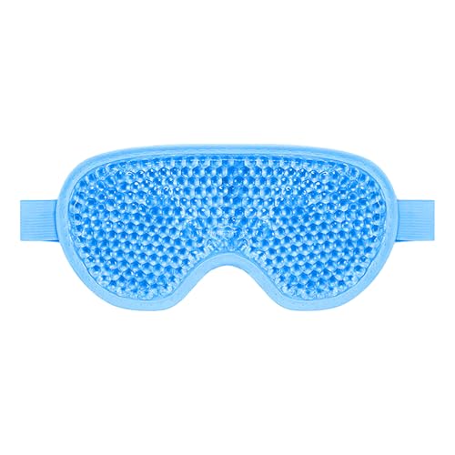 Antifaz Gel Frío y Calor para Ojos, Máscara Refrescante para Ojos, Reutilizable Antifaz para Ojos Fríos de Calor y Frío, Aplicable para ojos hinchados y migrañas, Azul