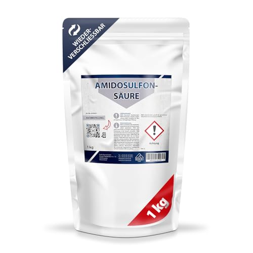 Amidosulfonsäure Pulver (>99 8%) 1 Kg | Entkalker für Kaffee- und Waschmaschinen Wasserkocher Vollautomaten