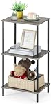 3 Tier Tall Side Table Small Telephone Table Stand with Storage Shelves 31.6 Inch Tall End Table Night Stand for Small Space Living Room Bedroom Bathroom Kitchen, Gray
