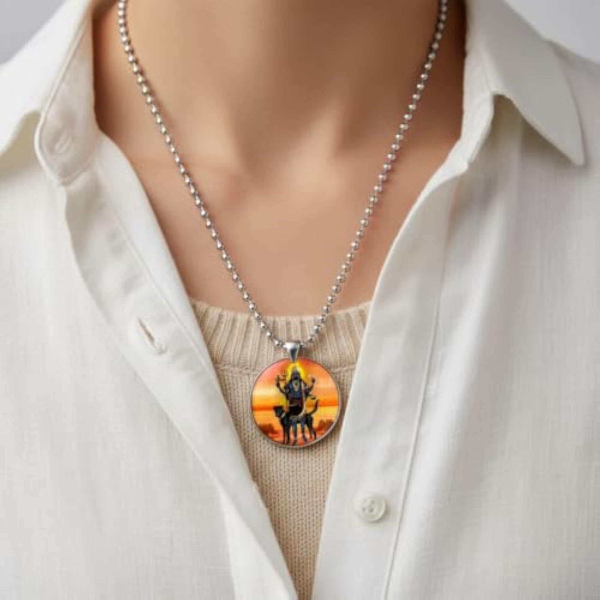 Kaal Bhairava Blessing Bead Chain Pendant