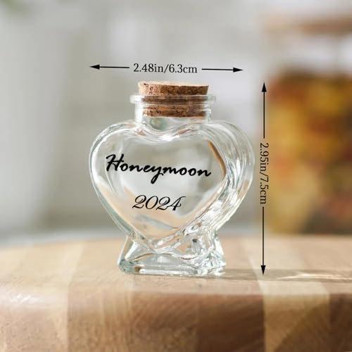 Custom Heart-Shaped Honeymoon Sand Keepsake Jar - Personalized Glass Jars with Engraved Date for Wedding Favors and Décor - Image 2