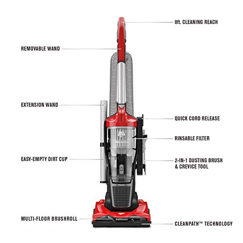 Dirt Devil Endura Reach Bagless Upright Vacuum Cleaner With Dirt Devil Endura Filter, Odor Trapping Replacement Filter #TOP1