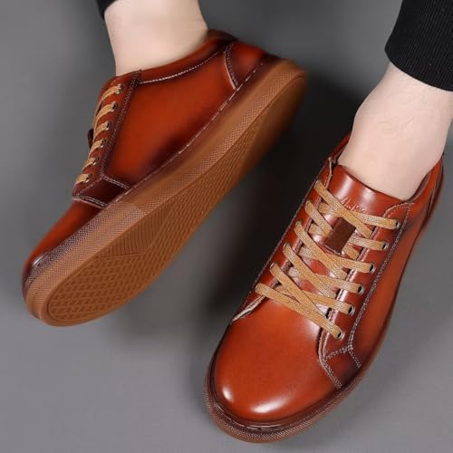 Image of Arkbird Casual Sneakers, Breathable Lace-Up Leather Walking Shoes Comfortable Fashion Sneakers for Men Daily Work